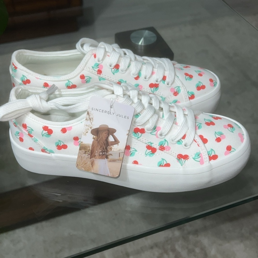 Sincerely Jules Cherry Pattern Sneaker
